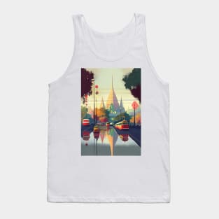 Bangkong City Watercolor Beautiful Scenary Tank Top